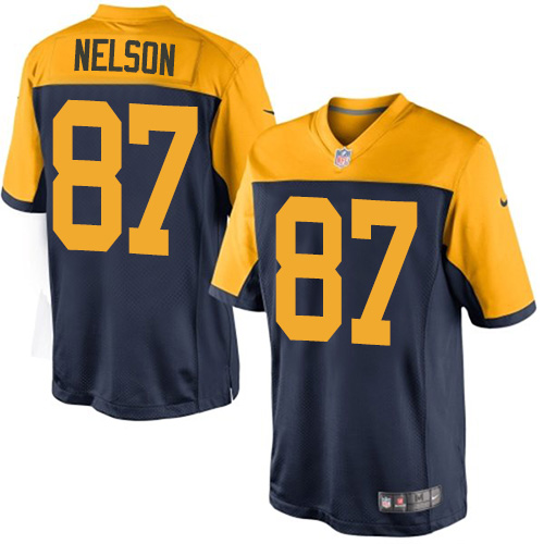 Youth Elite Jordy Nelson Nike Jersey Navy Blue Alternate - #87 NFL Green Bay Packers